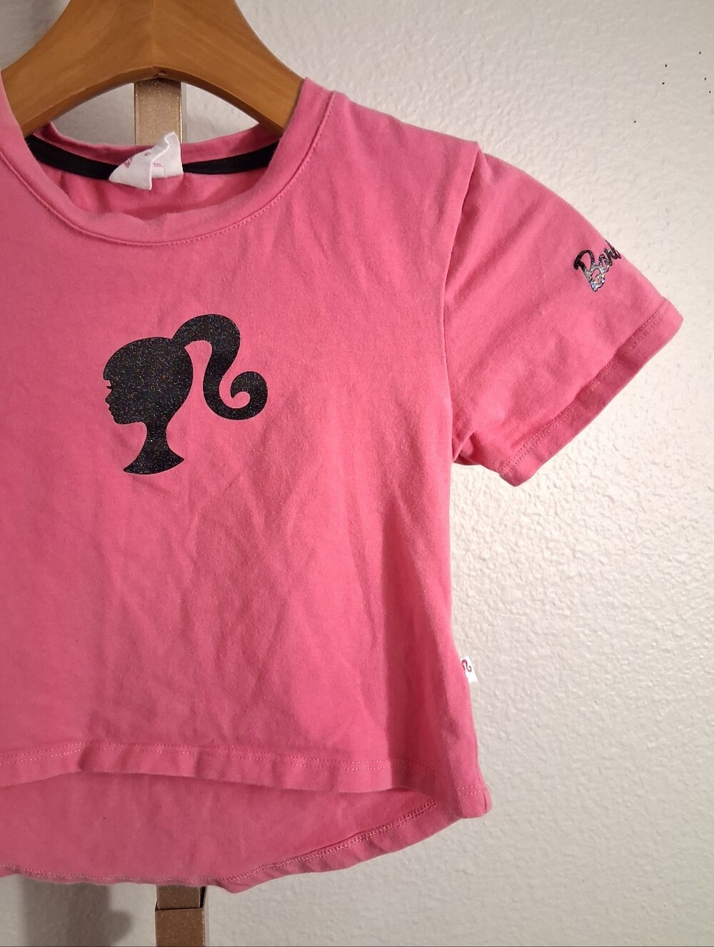 Girls Pink And Glitter Barbie T Shirt Size 6